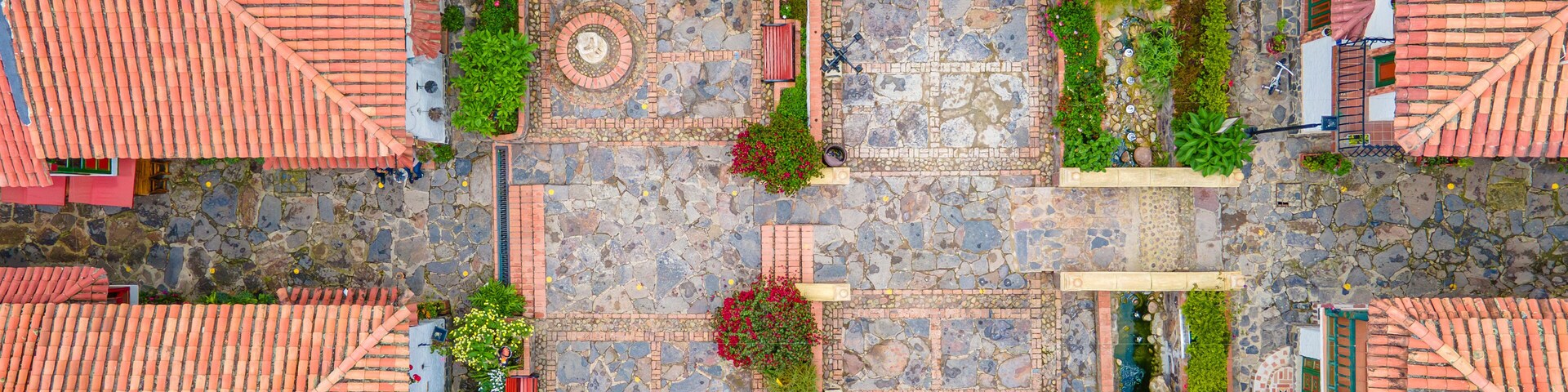 Aerial View of Little Town Boyacense, Duitama, Boyacá, Colombia - Colonial Architecture and Traditional Charm