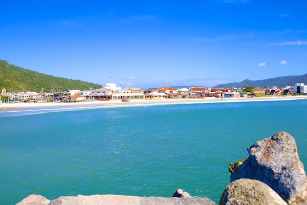 Barra da Lagoa Beach showing general coastal views and a coastal town