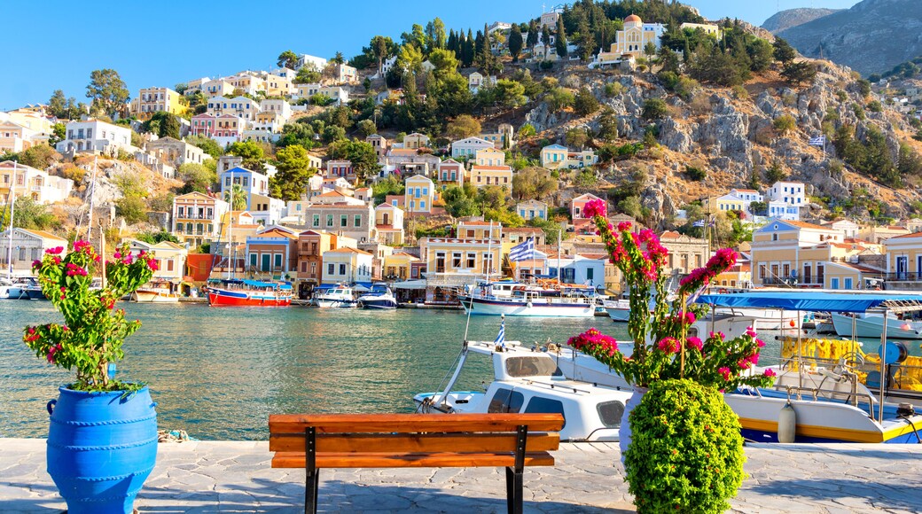 typical greek landscape in Symi island, Dodecanese, Greece