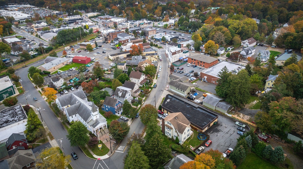 Aerial Autumn Sunset in Closter New Jersey