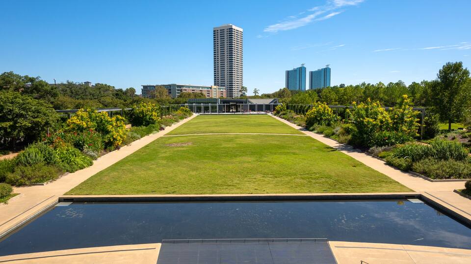 McGovern Garden Falls in Houston Hermann Park. Texas, USA