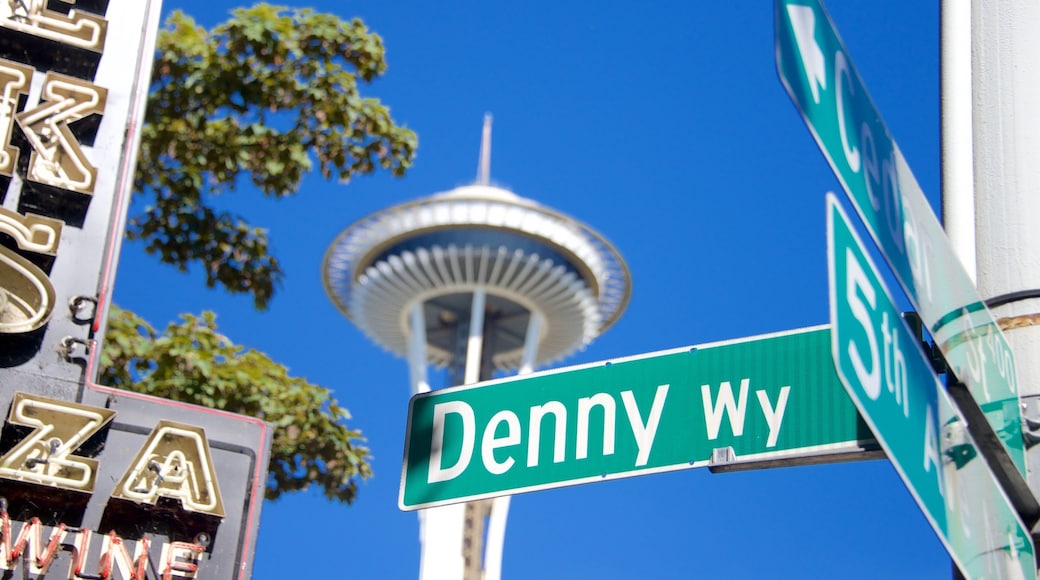 Belltown which includes signage