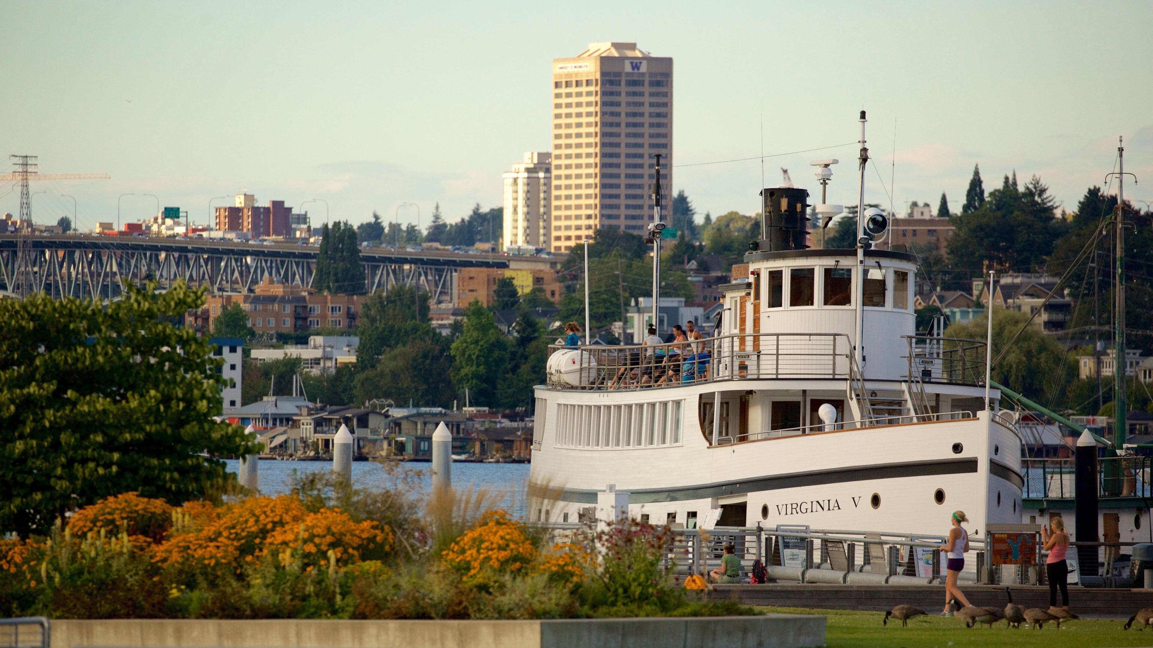 South Lake Union featuring a city, street scenes and boating