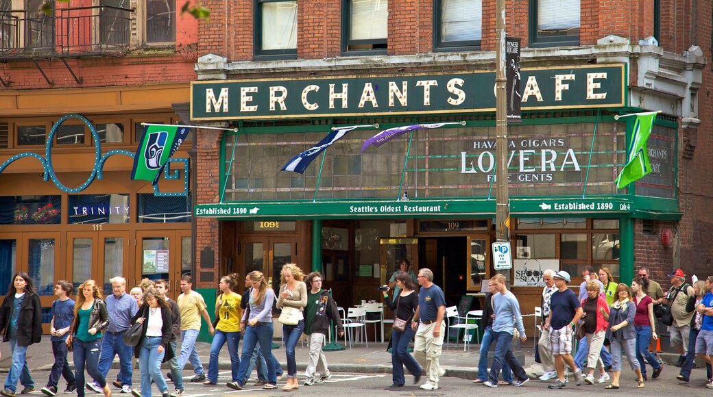 파이어니어 광장 이 포함 도시, 신호 과 카페 풍경
