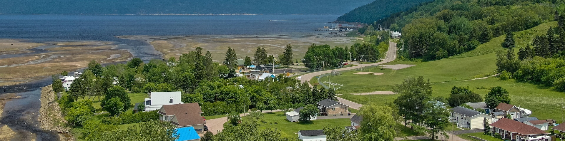 L\'Anse-Saint-Jean which includes a small town or village and landscape views