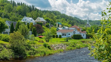 L\'Anse-Saint-Jean featuring a small town or village and a river or creek