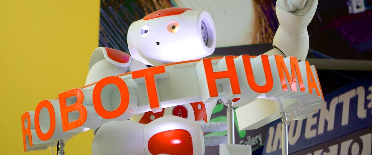 Connecticut Science Center featuring signage