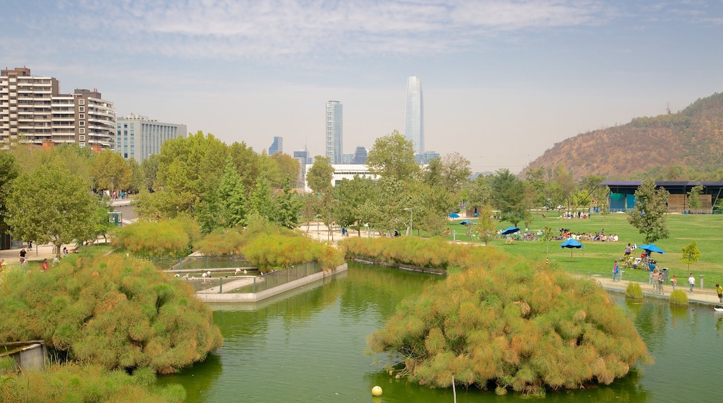 Santiago featuring a pond and a garden