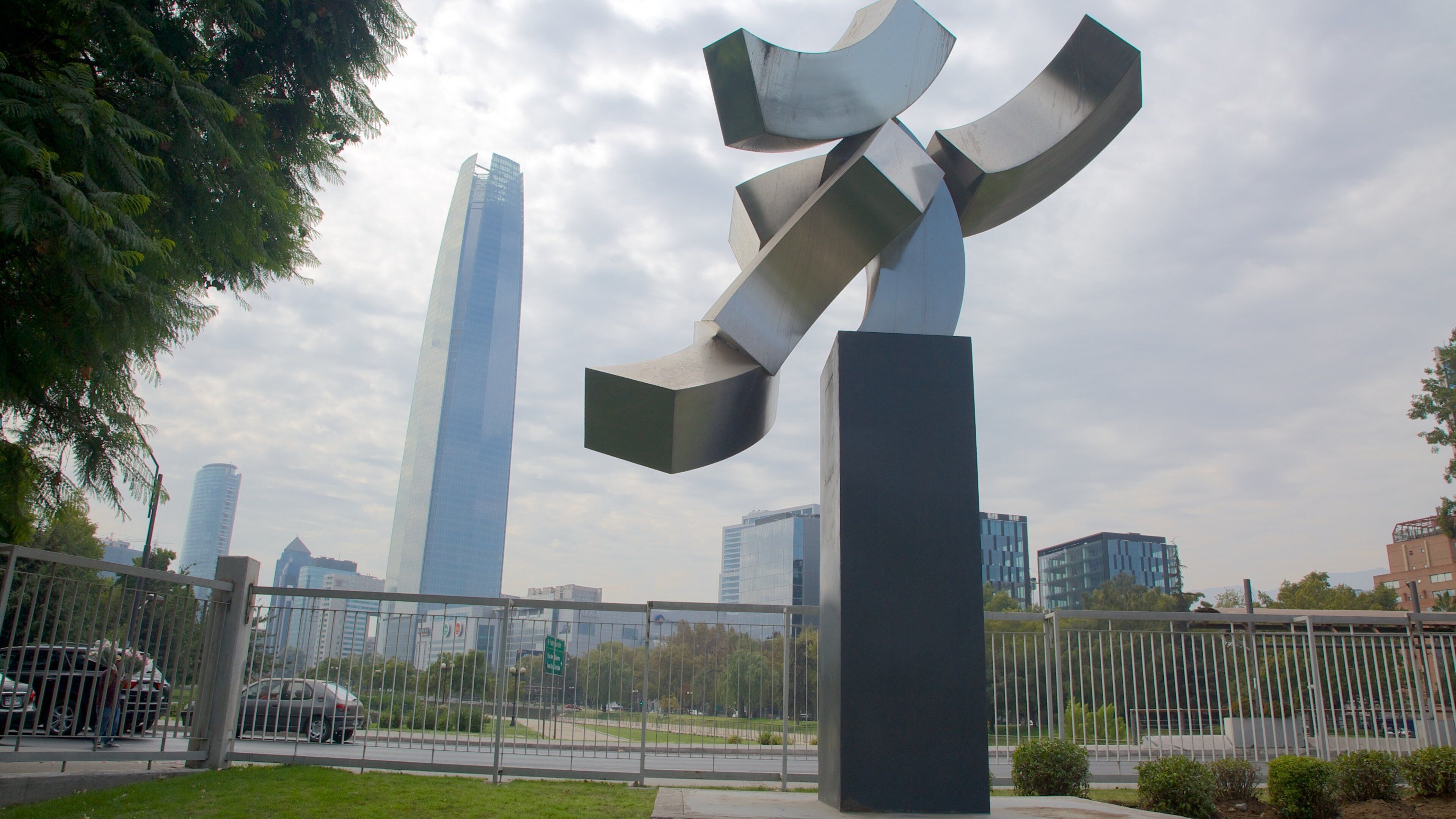 Sculpture Park showing outdoor art, a city and a park