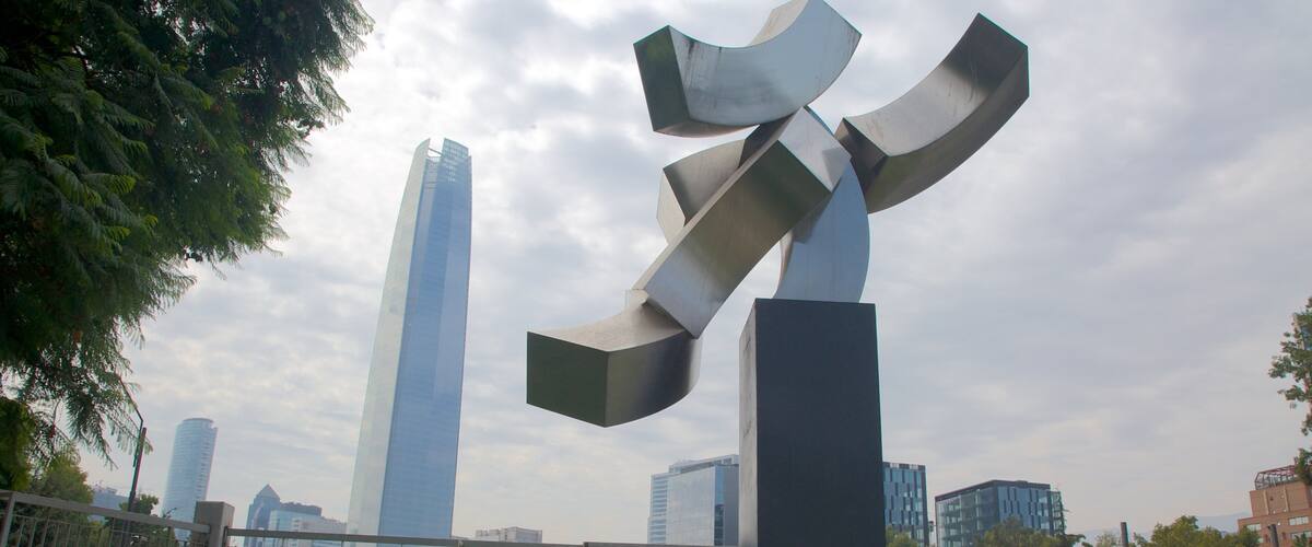 Sculpture Park featuring a city, art and a skyscraper