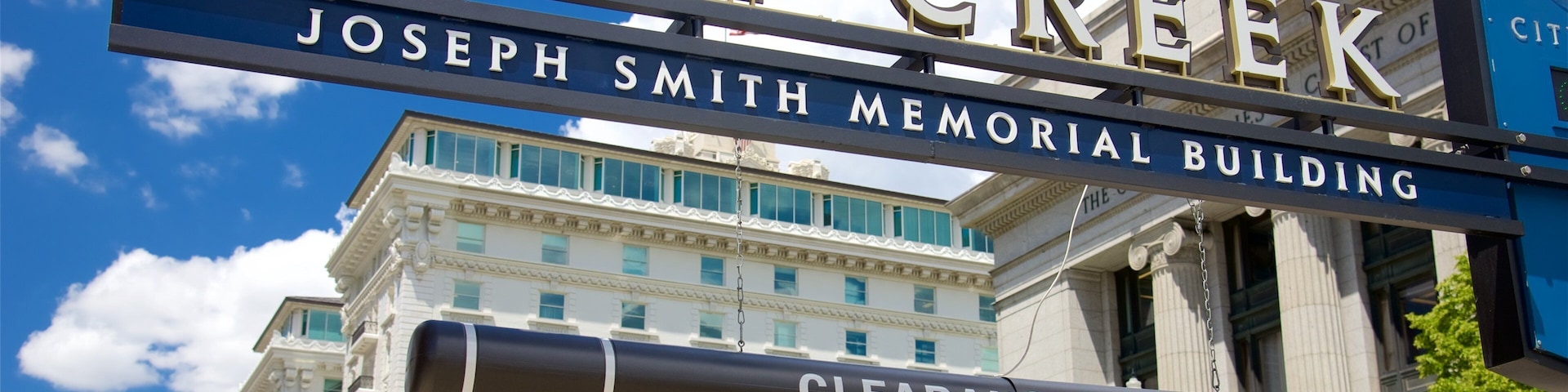 City Creek Center featuring signage