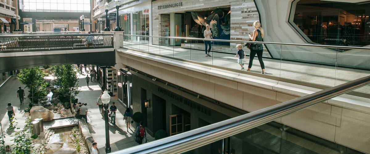 City Creek Center featuring interior views and shopping