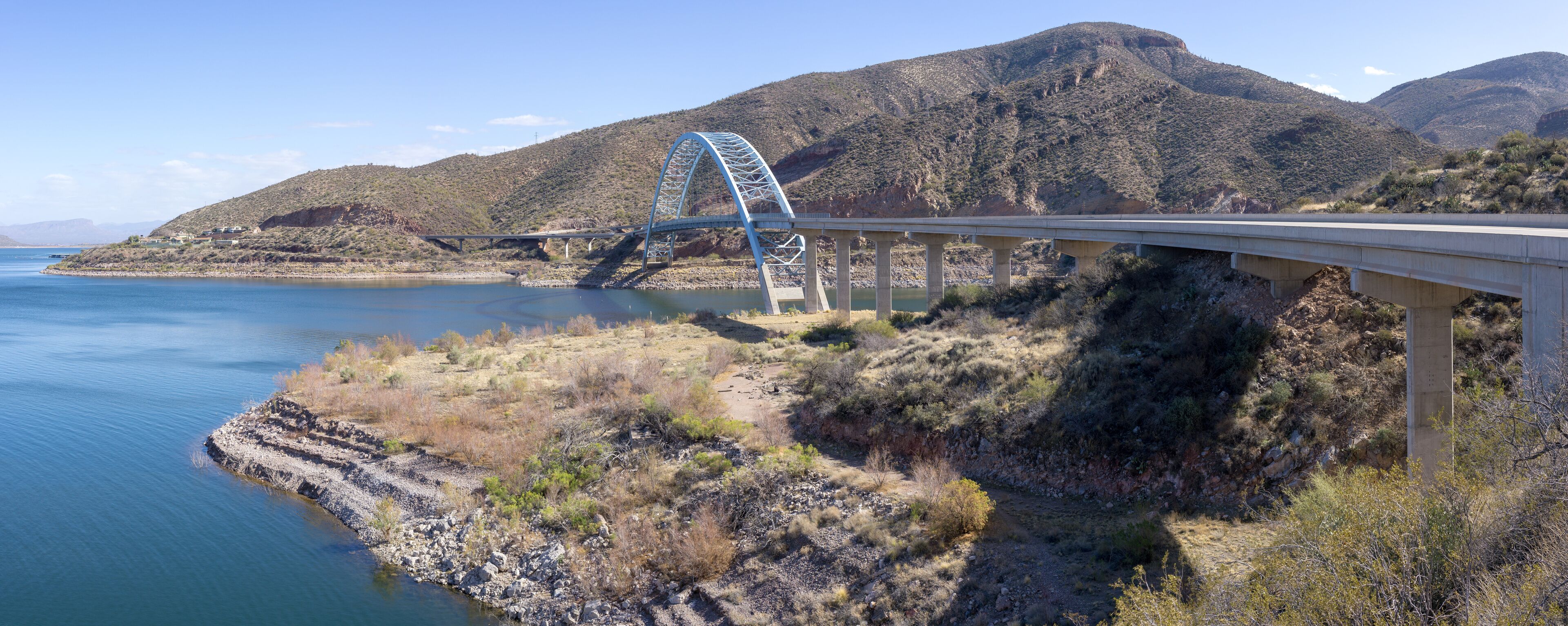 Bridge over the Salt River at Theodore Roosevelt Dam at Hwy 188, AZ, USA