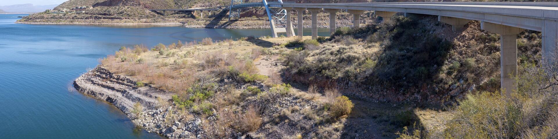 Bridge over the Salt River at Theodore Roosevelt Dam at Hwy 188, AZ, USA