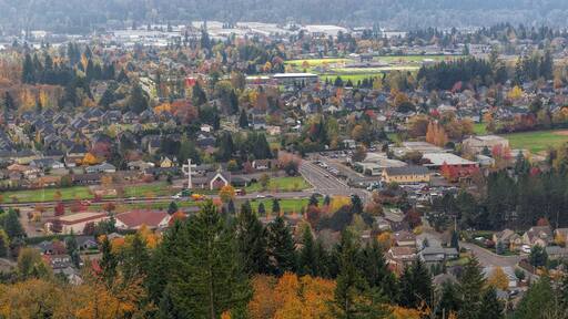 Happy Valley Residential Area in Fall Panorama