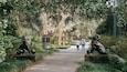 Brookgreen Gardens featuring a statue or sculpture and a garden as well as a couple
