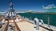 Exploring the USS Iowa Museum in San Pedro, California, with views of the harbor and surrounding areas