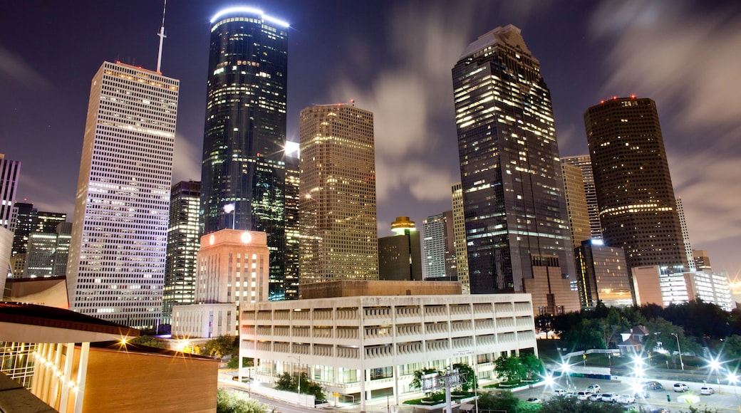 Houston cityscape at night