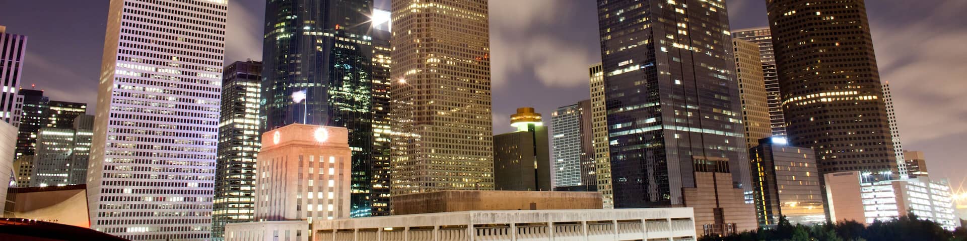 Houston cityscape at night
