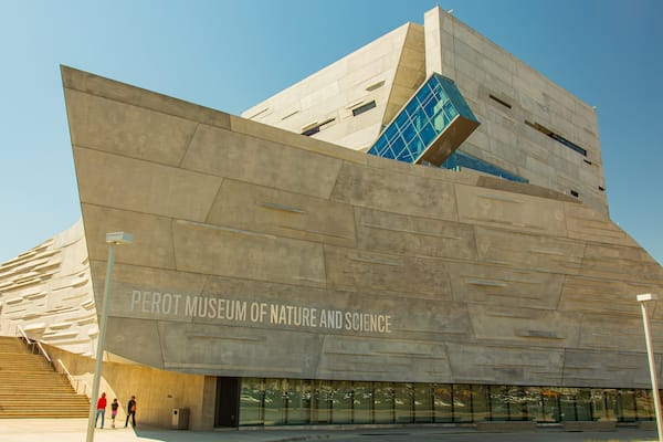 Perot Museum of Nature and Science showing signage and modern architecture