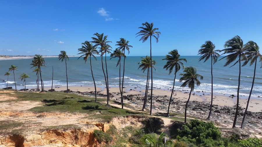 Lagoinha Skyline At Paraipaba In Ceara Brazil. Beach Skyline. Nature Landscape. Summer Travel. Lagoinha Skyline At Paraipaba In Ceara Brazil. Tropical Scenery.