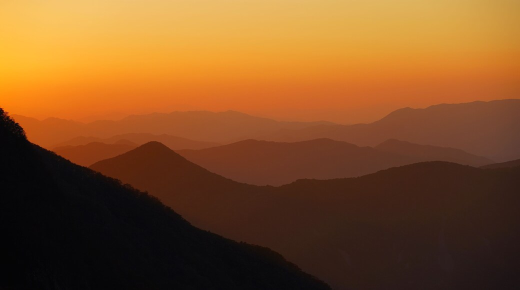Sunset scenery of Cheonwangsan Mountain in Miryang, South Korea