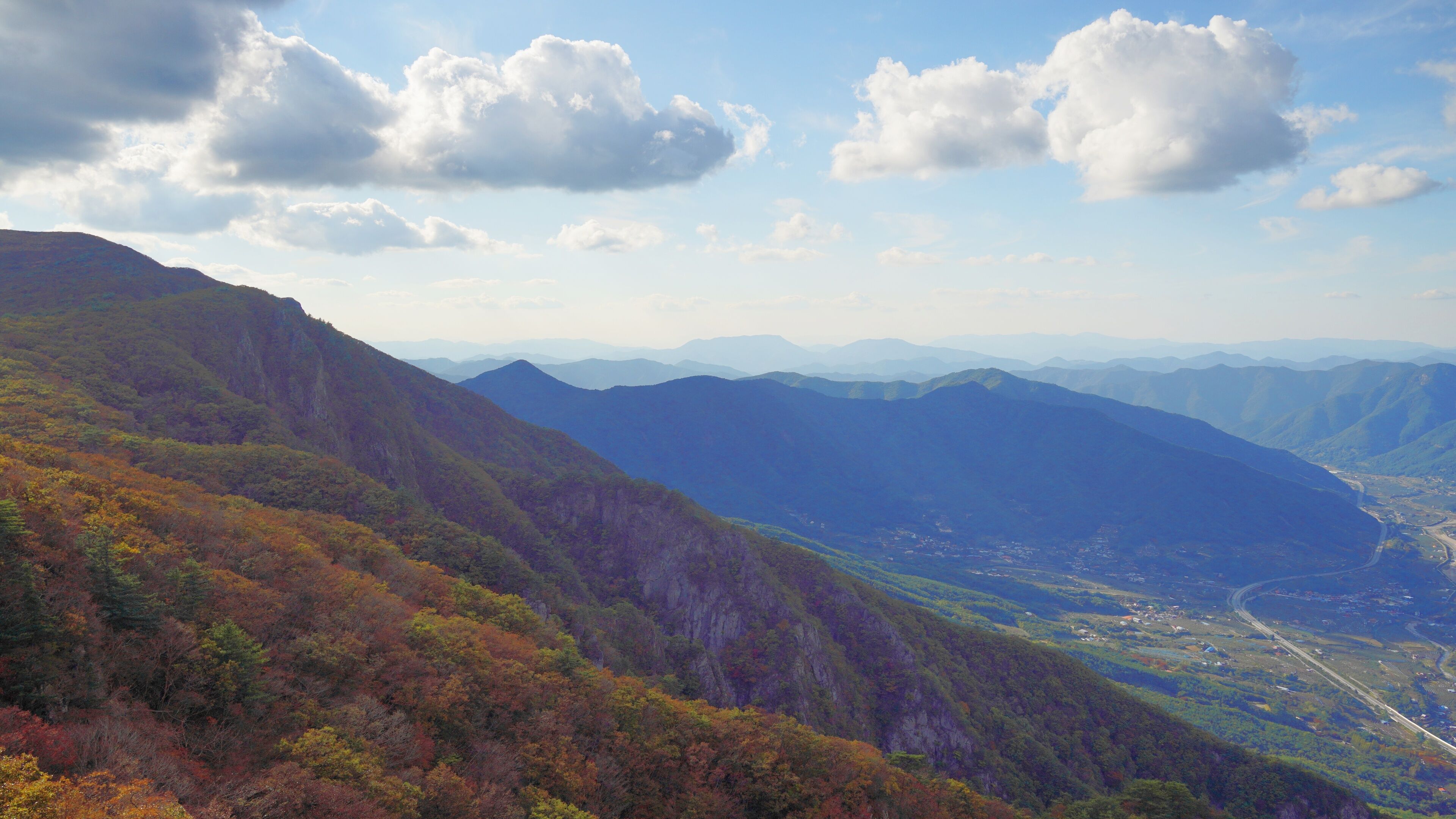 Landscape of Cheonwangsan Mountain in Miryang, South Korea