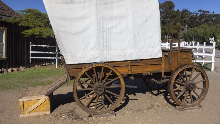 Replica of Vintage Old West Pioneer Wagon Wheel Stage Coach