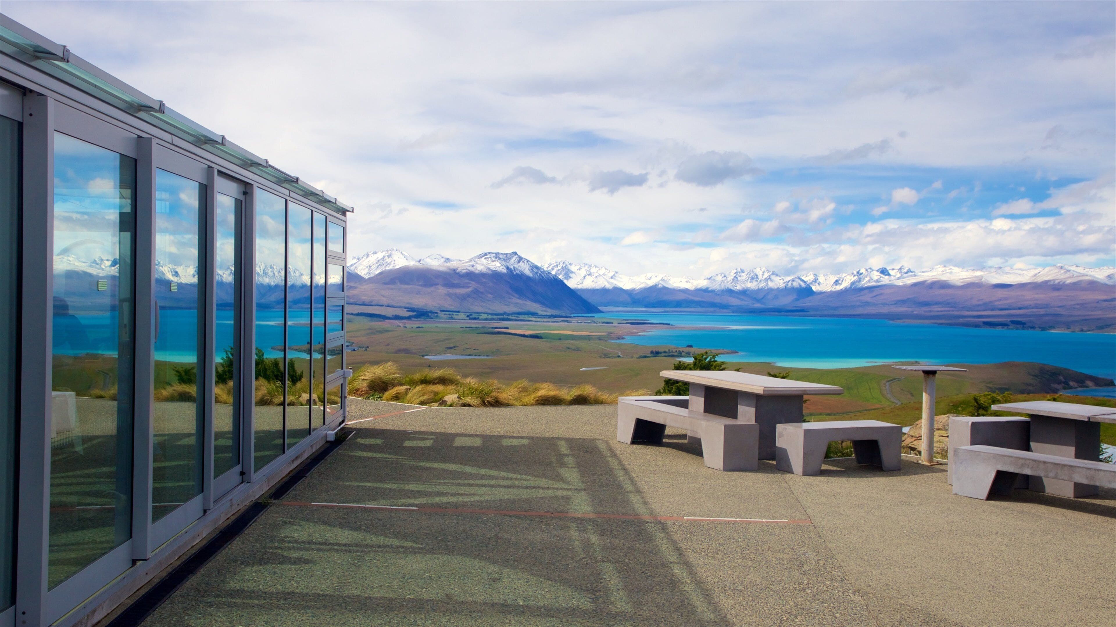 Mount John Observatory featuring tranquil scenes and a lake or waterhole