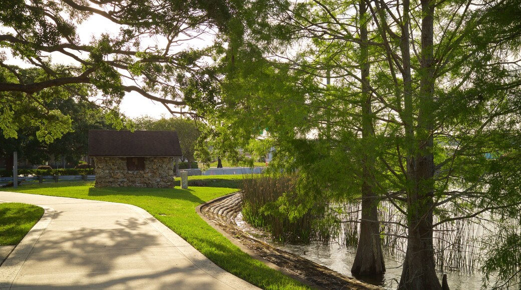 Senator Beth Johnson Park showing a pond and a park