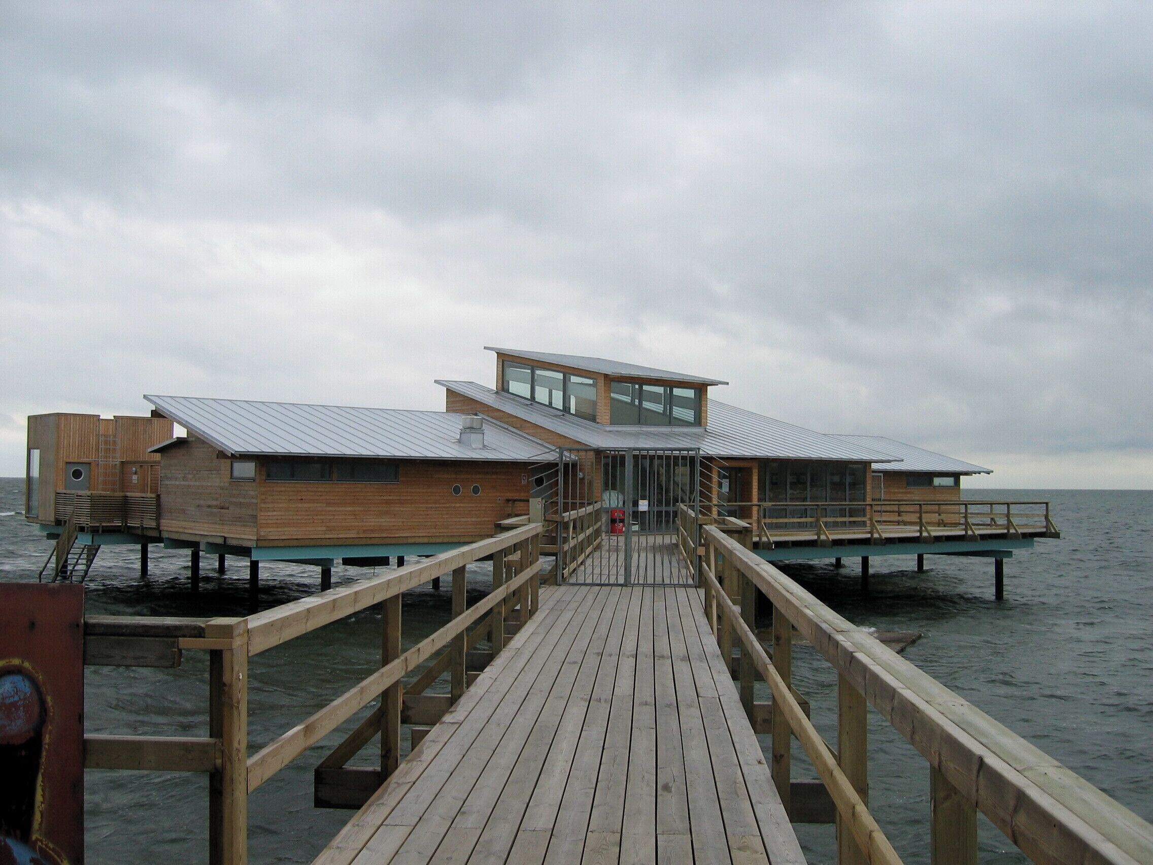 Bjerreds Saltsjöbad at the end of the long pier in Bjarred village. A nice place for a swim, sauna or bite!