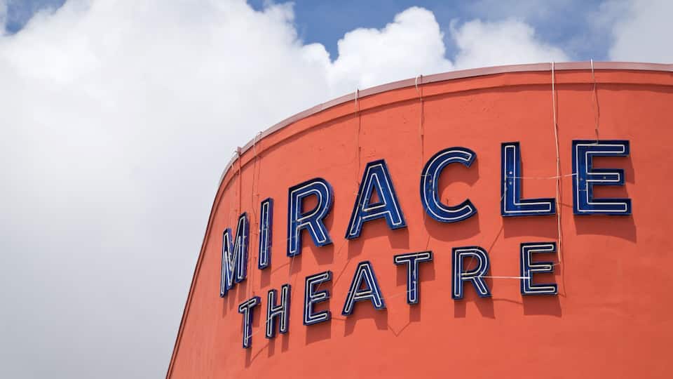 Miracle Theatre which includes signage