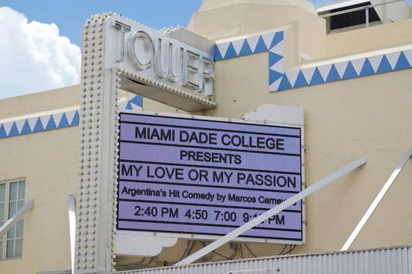 Tower Theater which includes signage
