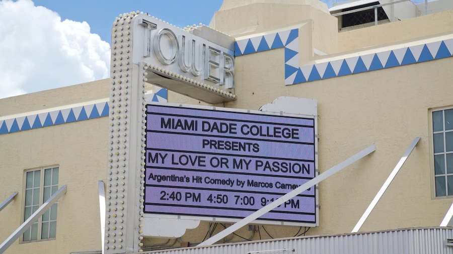 Tower Theater which includes signage