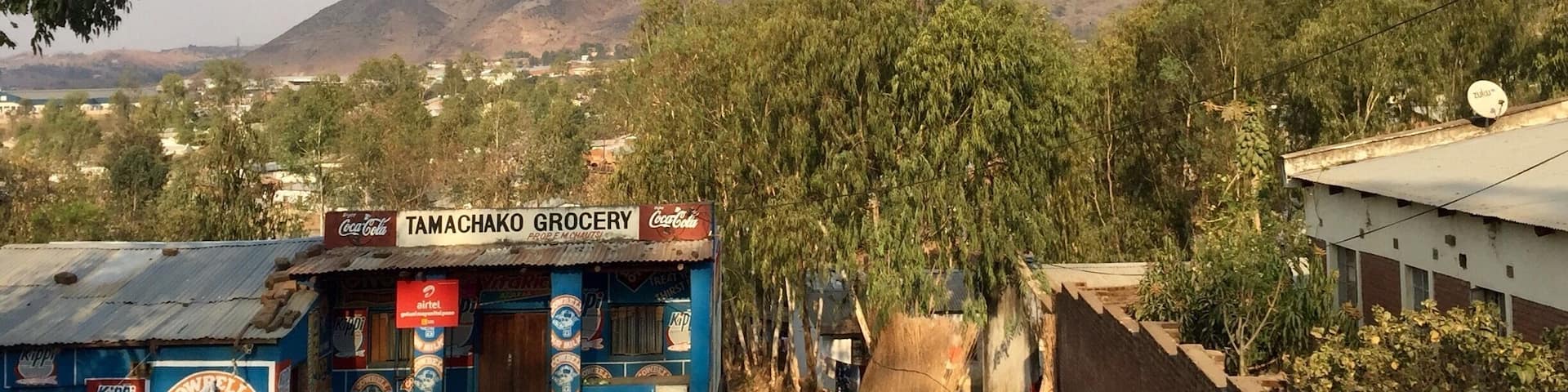 My visit to Malawi was too brief, only a couple of days, and I had no time to sightsee. The Blantyre and Kamaze area are surrounded by mountains. I wish I could have seen more of the countryside. I loved this quaint little grocery store on the side of the highway.