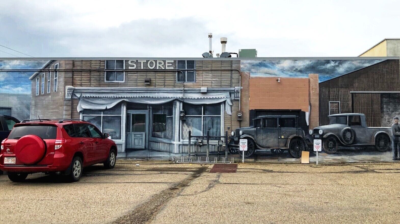 Mural in a back alley in Lacombe, Alberta