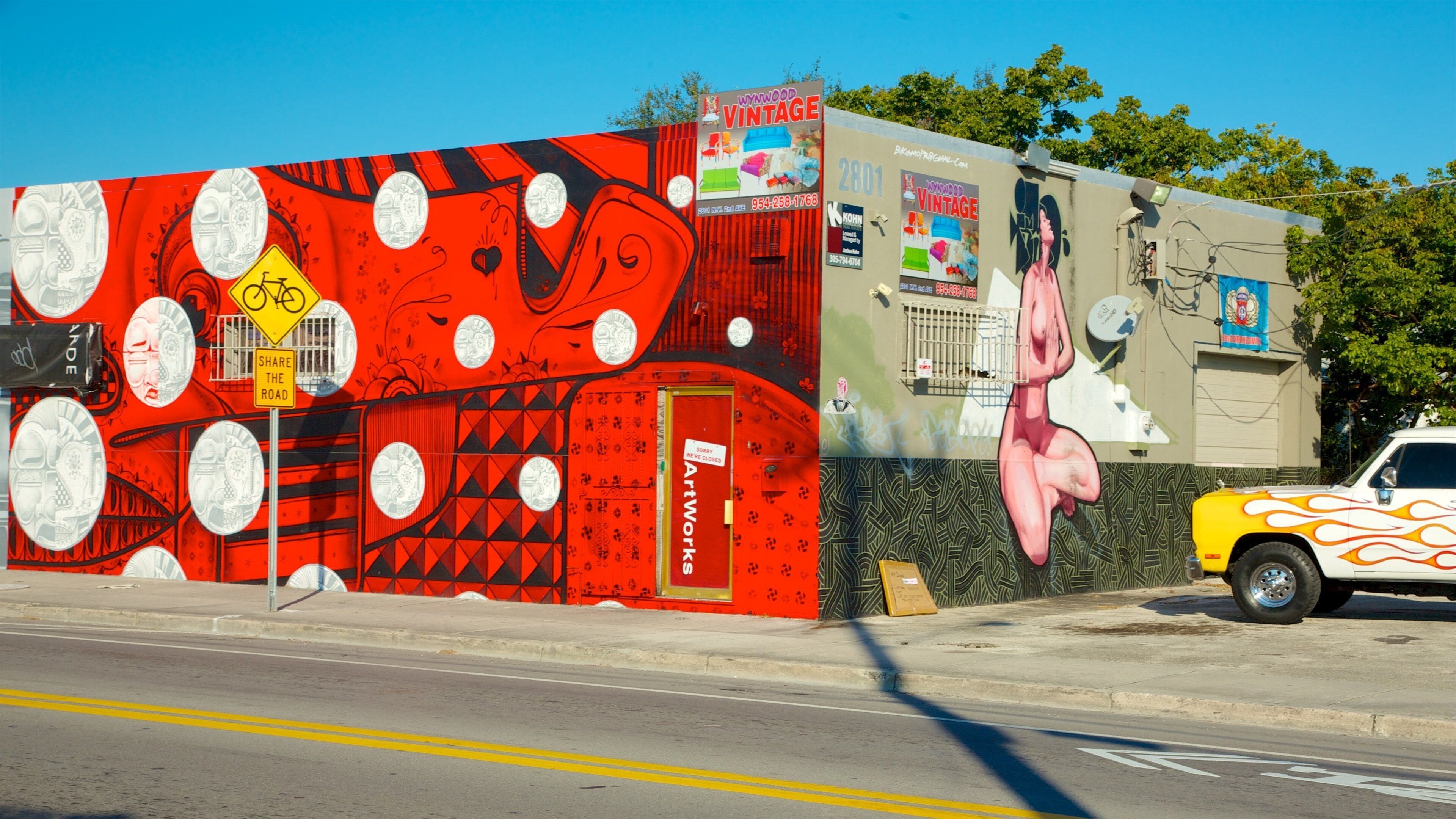 Distrito de arte Wynwood mostrando arte al aire libre