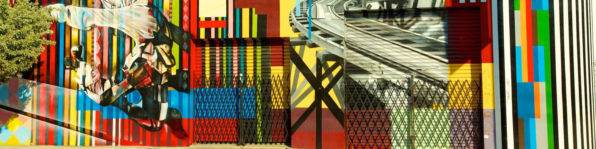 Wynwood Art District showing street scenes and outdoor art