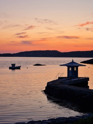 Sunset by the Pier in SÀrö, Sweden