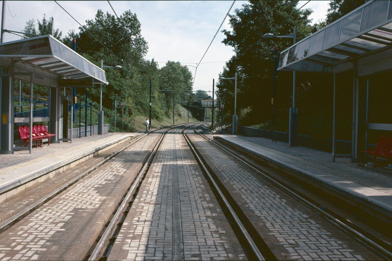 The Crescent Metro Station, prior to opening. The Crescent Metro Station at Bilston prior to opening. The Midland Metro opened in May 1999.