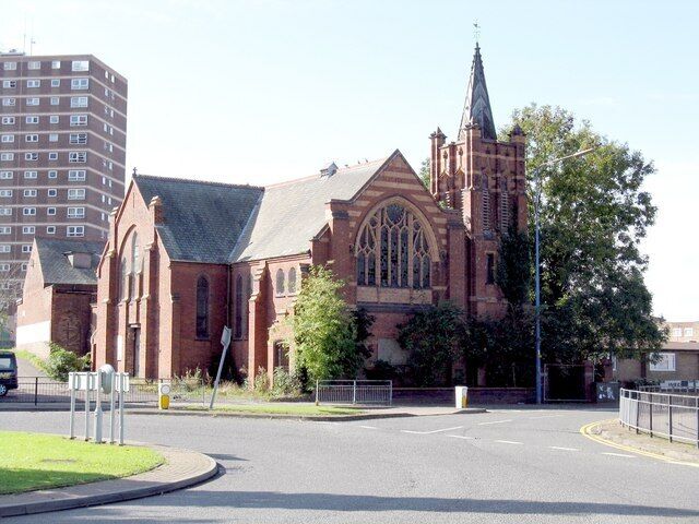 Disused former Wesleyan Methodist church at a roundabout on the A459 road in Old Hill, West Midlands