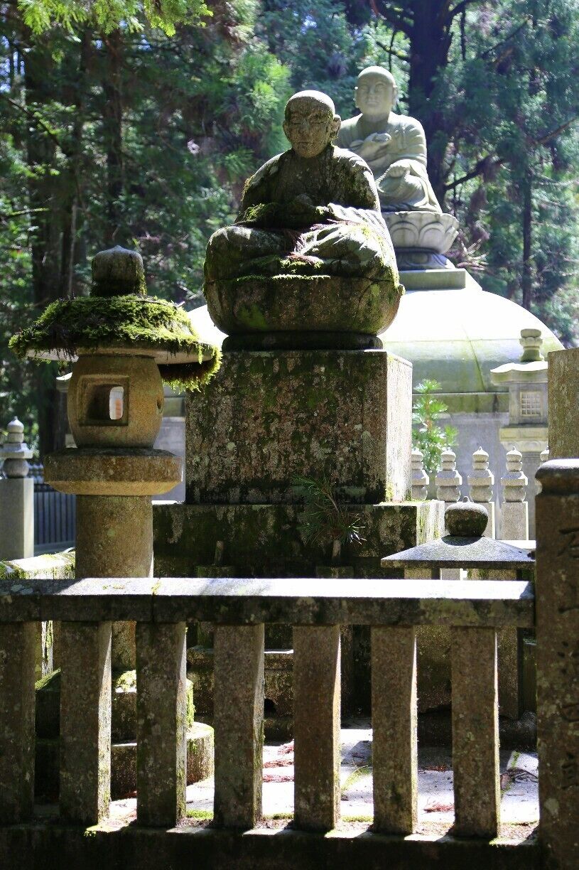 Enjoying a quiet walk through the largest cemetery in Japan following an overnight stay at a nearby Buddhist temple in the mountain town of Koya.  
