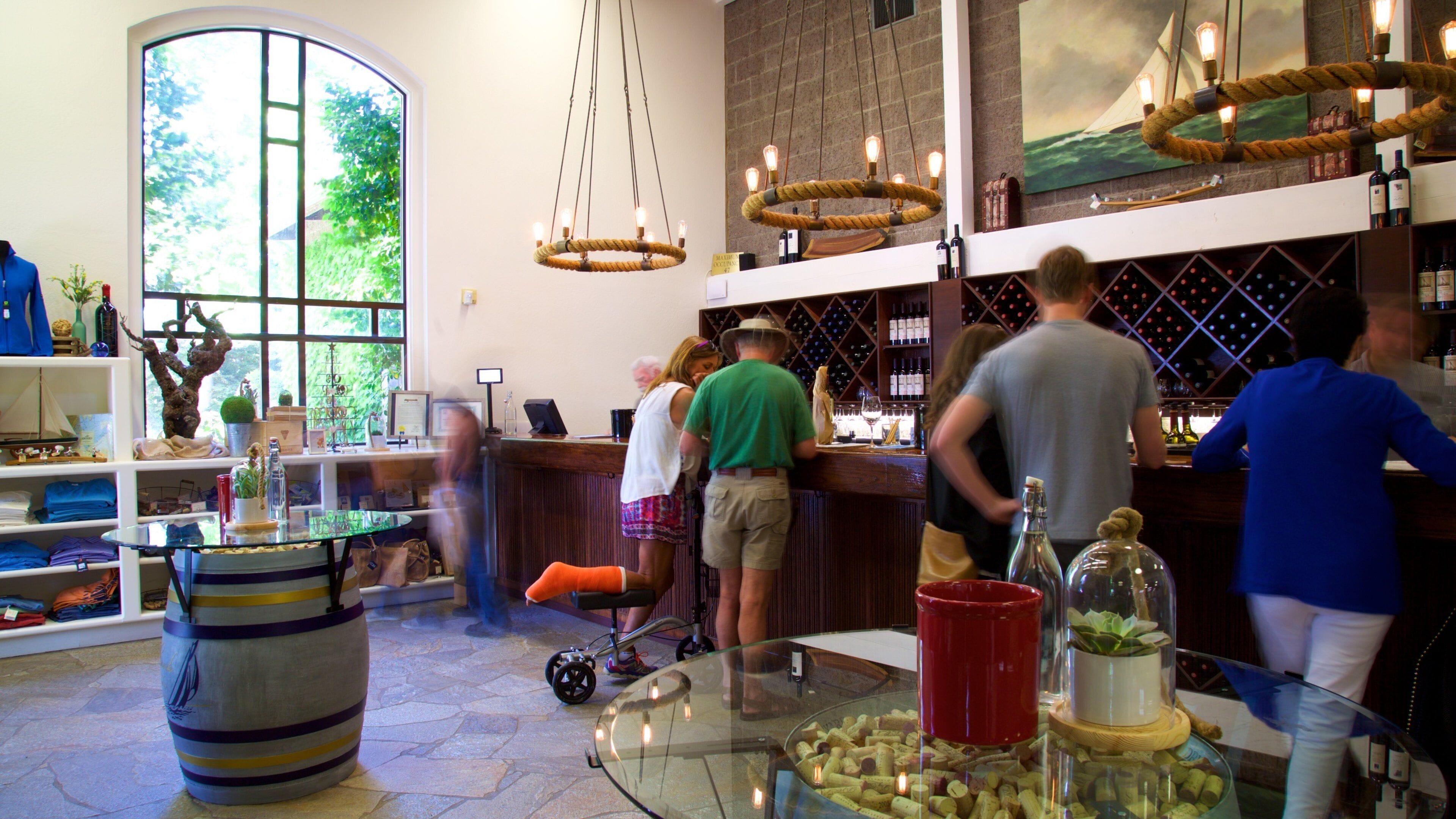 Dry Creek Vineyard featuring interior views as well as a small group of people
