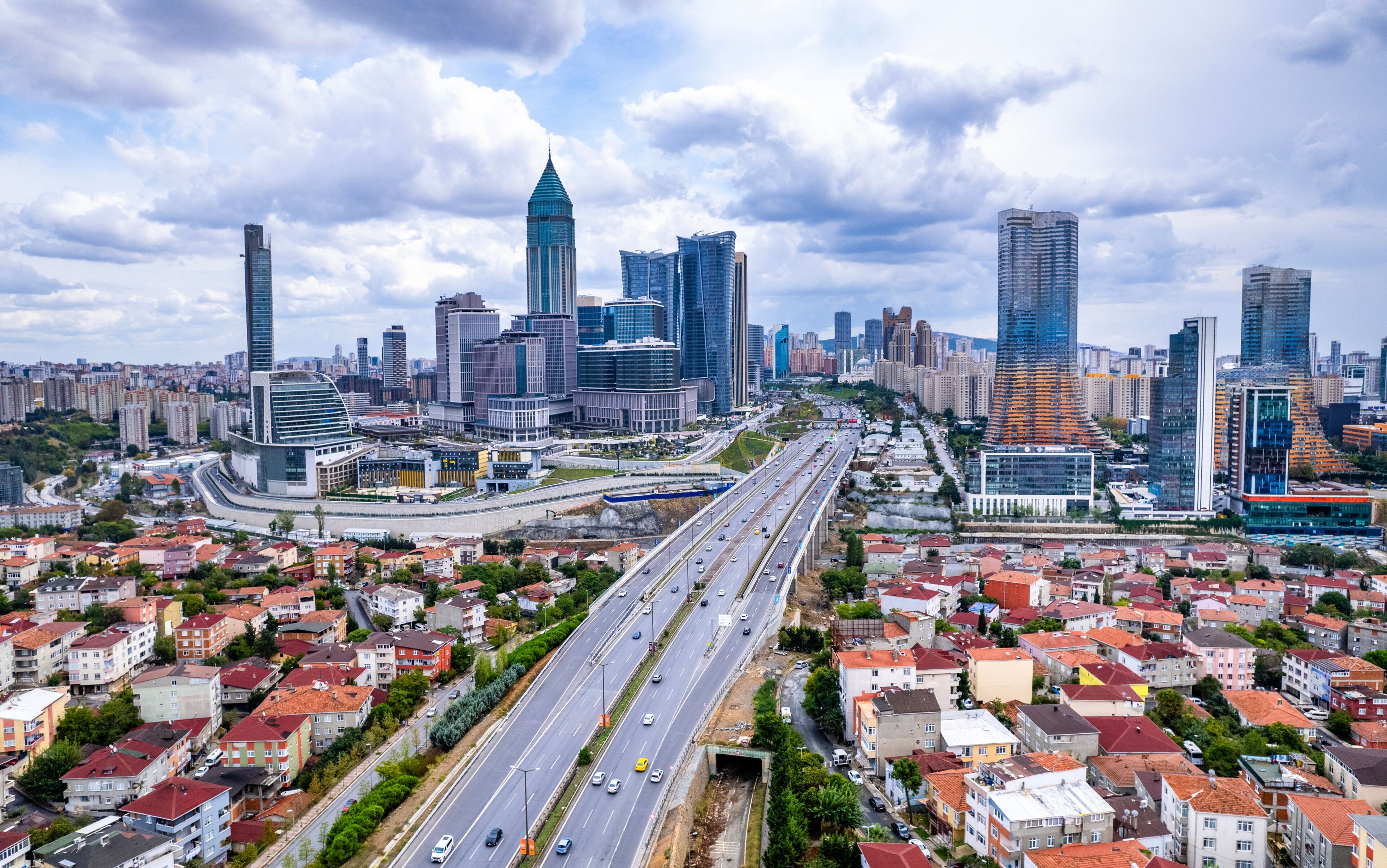Istanbul Financial Center (IFC) in Atasehir, Istanbul, Turkey. Global financial services hub. Modern business center skyscrapers in Istanbul.