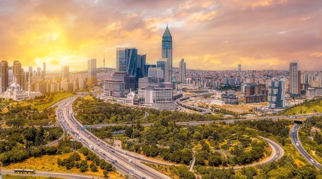 Istanbul Financial Center, Atasehir, high-rise buildings, skyscrapers, main roads