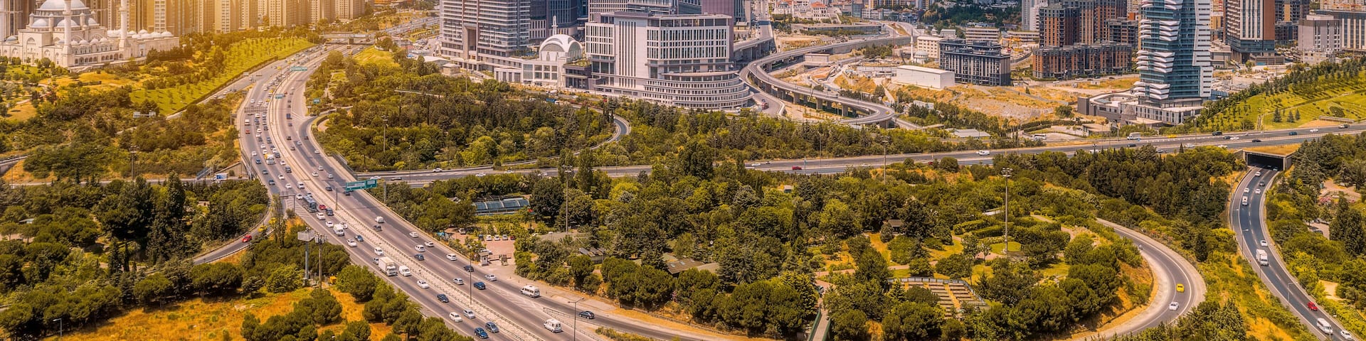 Istanbul Financial Center, Atasehir, high-rise buildings, skyscrapers, main roads