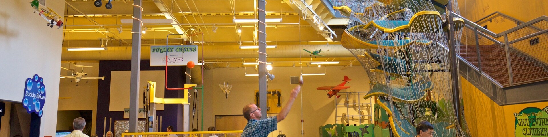 Wonderlab Science Museum which includes interior views as well as a small group of people