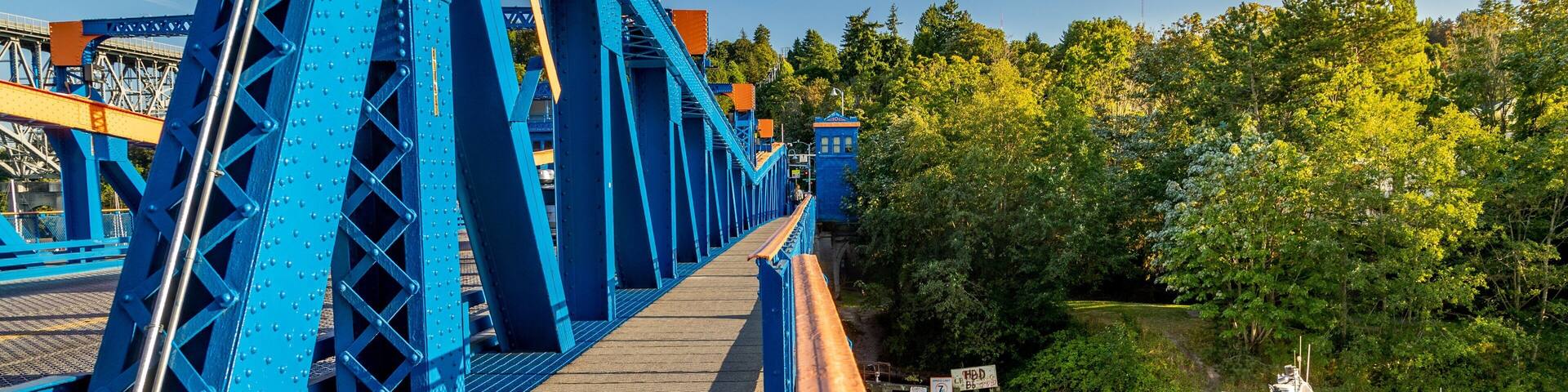 Fremont Bridge featuring cruising, a river or creek and a bridge