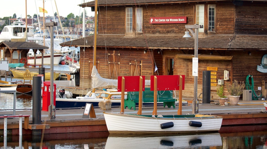 Center for Wooden Boats showing boating and a bay or harbour