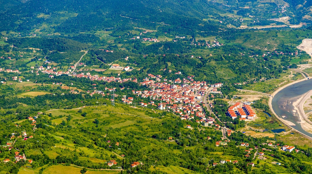 turkey, black sea coast, aerial view zonguldak province.